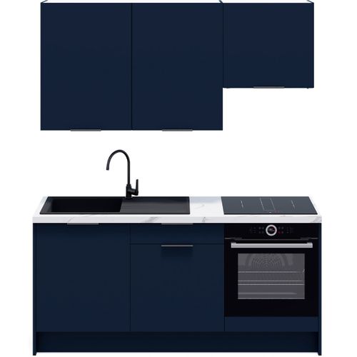 Ensemble De 6 Meubles De Cuisine - L. 185 Cm - Bleu Marine - Luzia