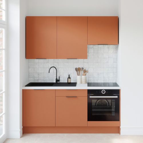 Ensemble De 6 Meubles De Cuisine - L. 185 Cm - Terracotta - Luzia