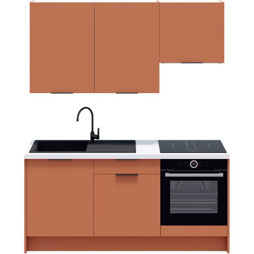 Ensemble De 6 Meubles De Cuisine - L. 185 Cm - Terracotta - Luzia