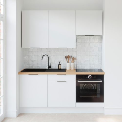 Ensemble De 6 Meubles De Cuisine - L. 185 Cm - Blanc - Luzia