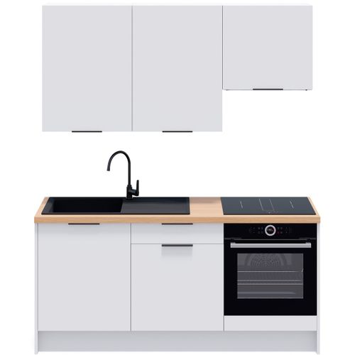 Ensemble De 6 Meubles De Cuisine - L. 185 Cm - Blanc - Luzia