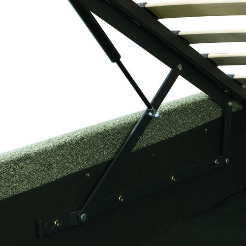 Lit Coffre Adulte 160x200 Cm Avec Tête De Lit Matelassée En Tissu Bouclé Vert Kaki - Madisson