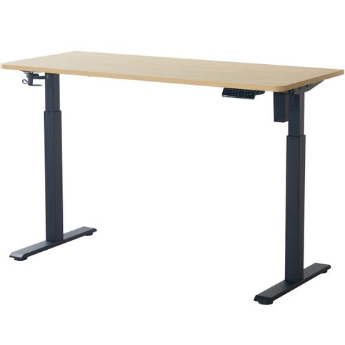 Bureau Assis-debout Électrique Réglable 72-120 Cm Avec Ports USB - Effet Bois - Upetdown