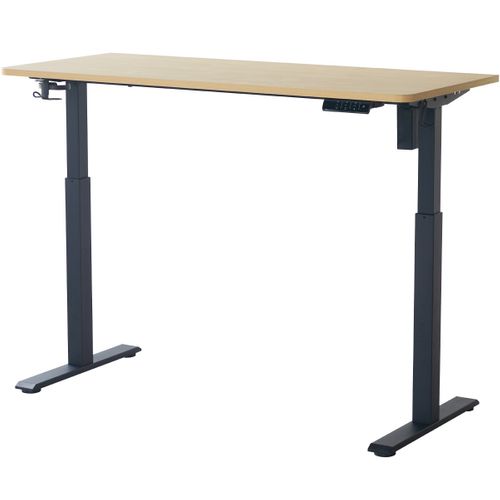 Bureau Assis-debout Électrique Réglable 72-120 Cm Avec Ports USB - Effet Bois - Upetdown