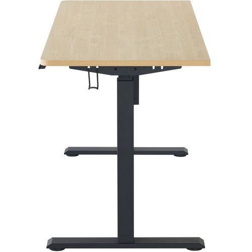 Bureau Assis-debout Électrique Réglable 72-120 Cm Avec Ports USB - Effet Bois - Upetdown