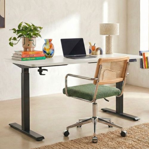 Bureau Assis-debout Électrique Réglable 72-120 Cm Avec Ports USB - Blanc - Upetdown