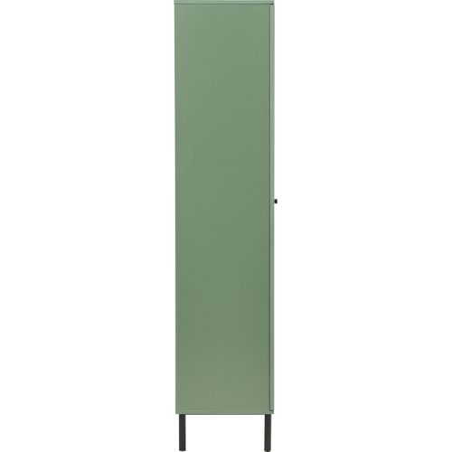 Armoire 2 Portes Vert Et Cannage 100 Cm - Luma