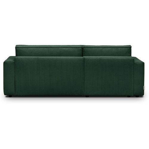 Canapé D'angle à Gauche Convertible 3 Places En Velours Côtelé Vert - Asti