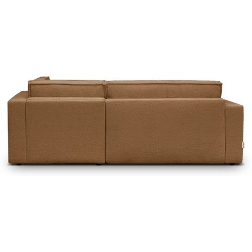 Canapé D'angle Ouvert à Droite Convertible 3 Places En Tissu Bouclé Rouille - Emma