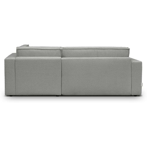 Canapé D'angle Ouvert à Droite Convertible 3 Places En Tissu Bouclé Gris Clair - Emma