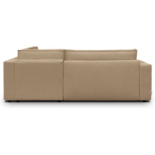 Canapé D'angle Ouvert à Droite Convertible 3 Places En Tissu Chenille Moka - Emma