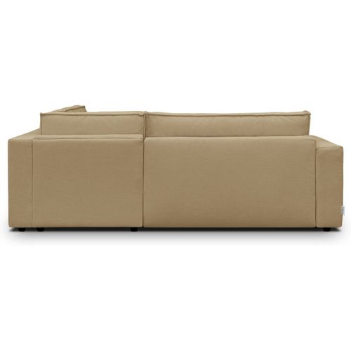 Canapé D'angle Ouvert à Droite Convertible 3 Places En Tissu Chenille Miel - Emma