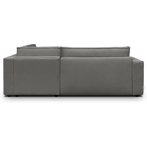 Canapé D'angle Ouvert à Droite Convertible 3 Places En Tissu Chenille Gris - Emma