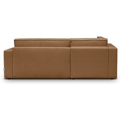 Canapé D'angle Ouvert à Gauche Convertible 3 Places En Tissu Bouclé Rouille - Emma