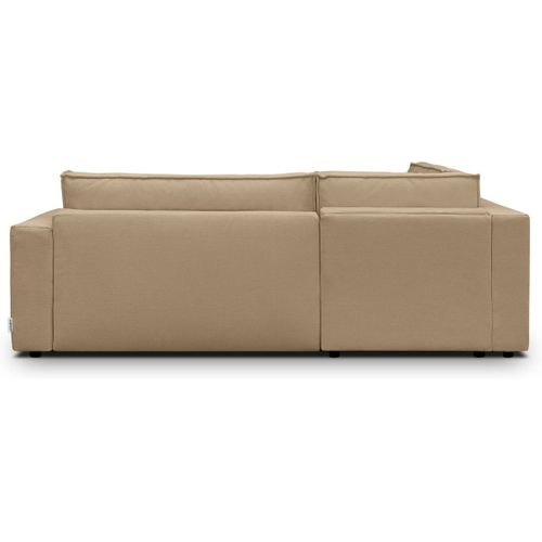 Canapé D'angle Ouvert à Gauche Convertible 3 Places En Tissu Chenille Moka - Emma