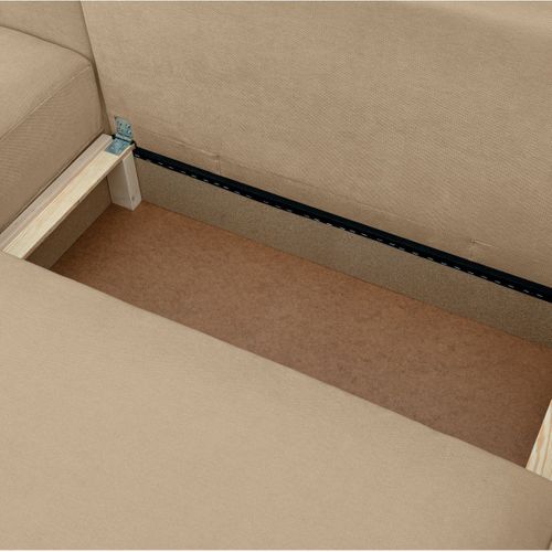 Canapé D'angle Gauche Convertible 3 Places En Tissu Chenille Moka - Sonny