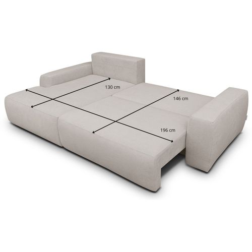 Canapé D'angle Gauche Convertible 3 Places En Tissu Chenille Taupe - Sonny