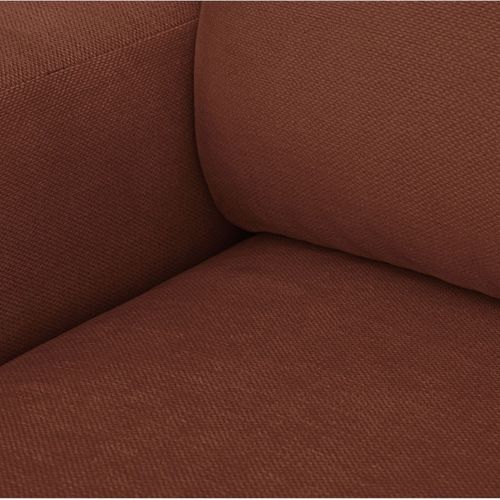 Canapé D'angle Droit Convertible 3 Places En Tissu Chenille Rouille Foncé - Sonny