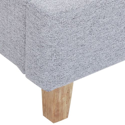 Ensemble Lit 90x190 - Tête De Lit En Tissu Gris Chiné - Milo + Matelas Mousse