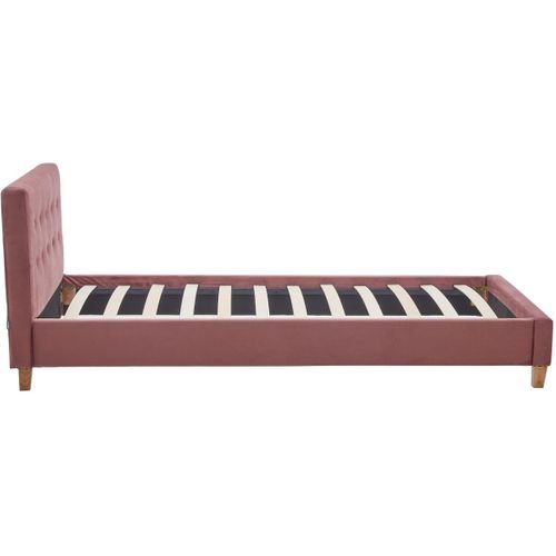 Ensemble Lit 90x190 - Tête De Lit En Velours Vieux Rose - Milo + Matelas Mousse