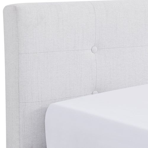 Ensemble Lit Adulte 160x200 - Tête De Lit En Tissu Beige - Milo + Matelas Ressorts Ensachés