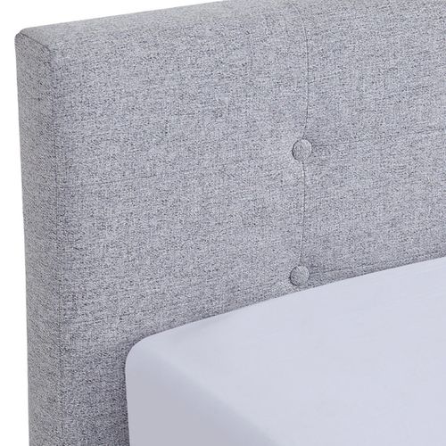 Ensemble Lit Adulte 140x190 - Tête De Lit En Tissu Gris Chiné - Milo + Matelas Ressorts Ensachés