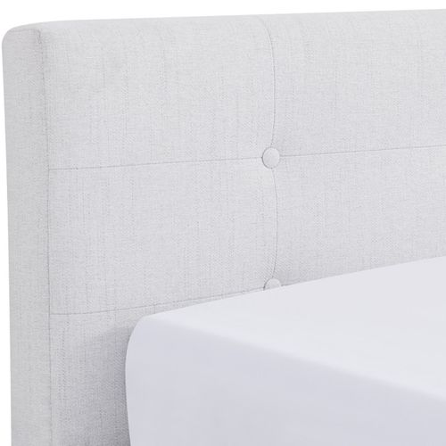 Ensemble Lit Adulte 140x190 - Tête De Lit En Tissu Beige - Milo + Matelas Ressorts Ensachés