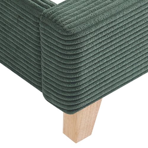 Ensemble Lit Adulte 180x200 - Tête De Lit En Velours Côtelé Vert - Milo + Matelas Mousse