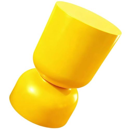 Bout De Canapé En Résine Jaune Brillant Ø32 Cm - Tilda