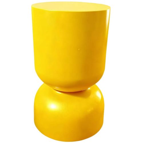 Bout De Canapé En Résine Jaune Brillant Ø32 Cm - Tilda