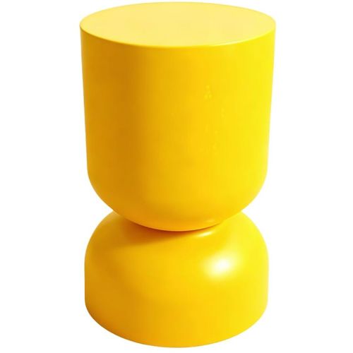 Bout De Canapé En Résine Jaune Brillant Ø32 Cm - Tilda