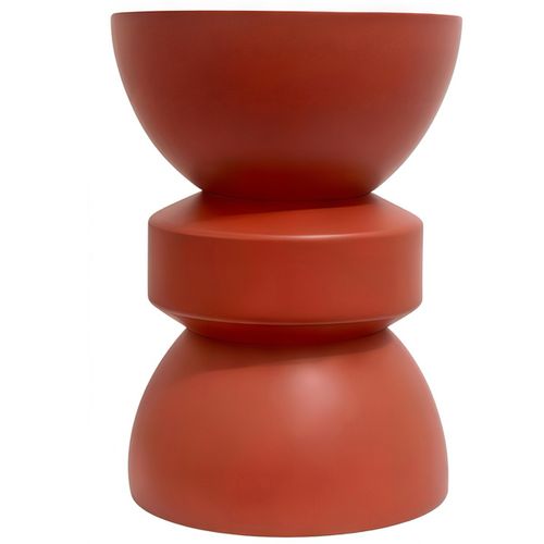 Bout De Canapé En Résine Terracotta Mat D.32 Cm - Elin