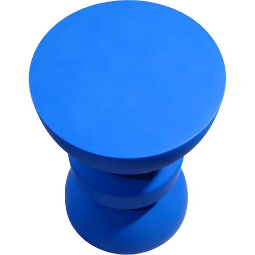 Bout De Canapé En Résine Bleu Mat D.32 Cm - Elin