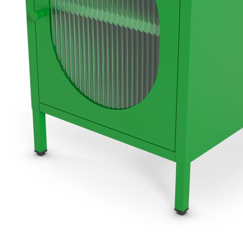 Table De Chevet 1 Porte En Métal Vert Électrique 40 Cm - Ysia
