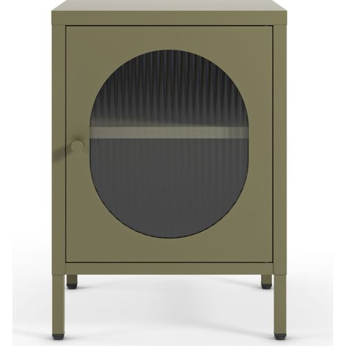 Table De Chevet 1 Porte En Métal Vert 40 Cm - Ysia