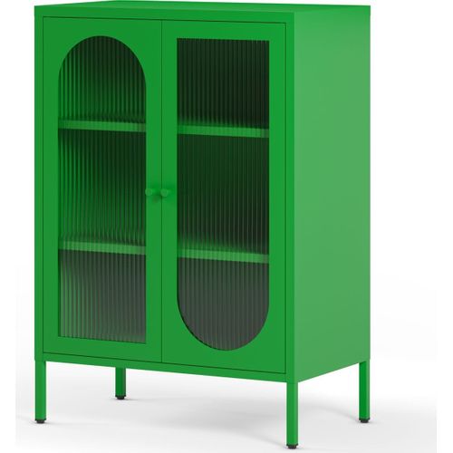 Buffet 2 Portes En Métal Vert Électrique 70 Cm - Ysia
