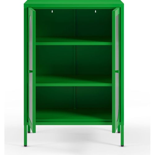 Buffet 2 Portes En Métal Vert Électrique 70 Cm - Ysia