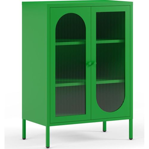 Buffet 2 Portes En Métal Vert Électrique 70 Cm - Ysia