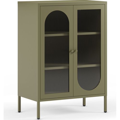 Buffet 2 Portes En Métal Vert 70 Cm - Ysia