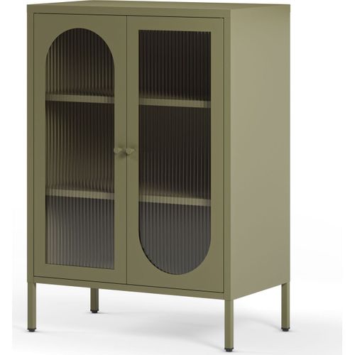 Buffet 2 Portes En Métal Vert 70 Cm - Ysia