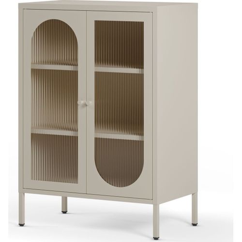 Buffet 2 Portes En Métal Beige 70 Cm - Ysia