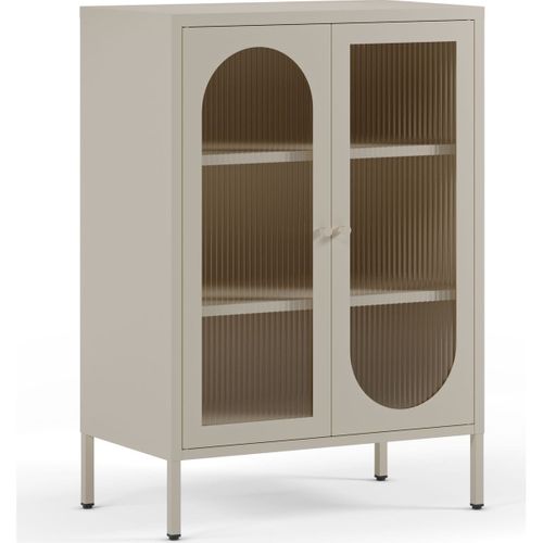 Buffet 2 Portes En Métal Beige 70 Cm - Ysia