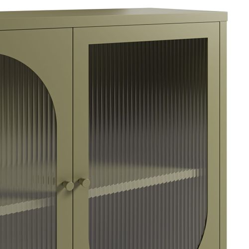 Buffet 4 Portes En Métal Vert 160 Cm - Ysia