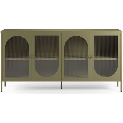 Buffet 4 Portes En Métal Vert 160 Cm - Ysia