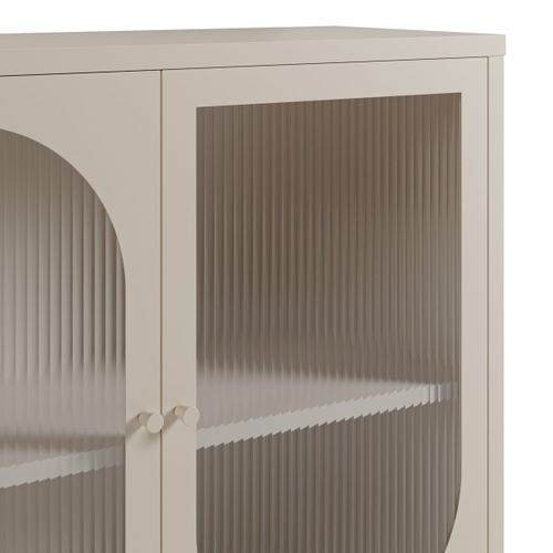 Buffet 4 Portes En Métal Beige 160 Cm - Ysia