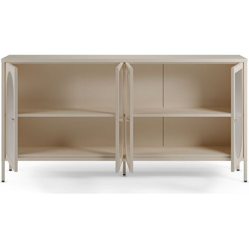 Buffet 4 Portes En Métal Beige 160 Cm - Ysia