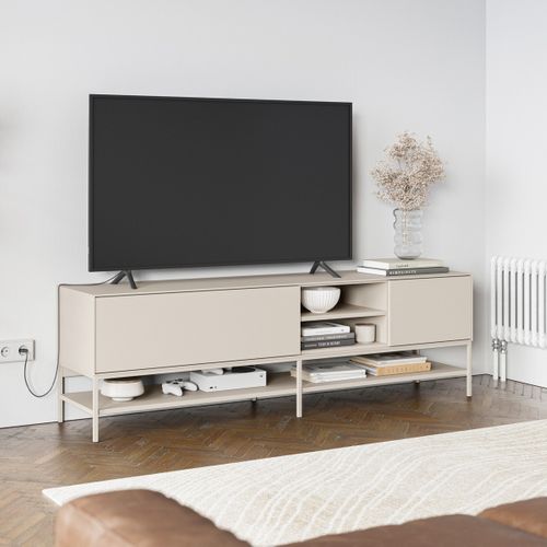 Meuble TV 2 Portes 2 Niches Beige 180 Cm - Zara