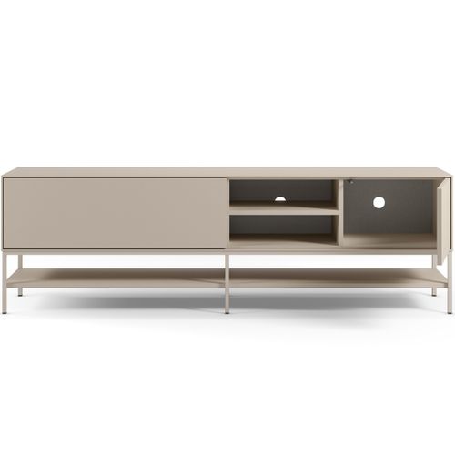 Meuble TV 2 Portes 2 Niches Beige 180 Cm - Zara
