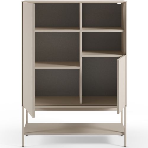 Buffet Haut 2 Portes 2 Niches Beige 90 Cm - Zara
