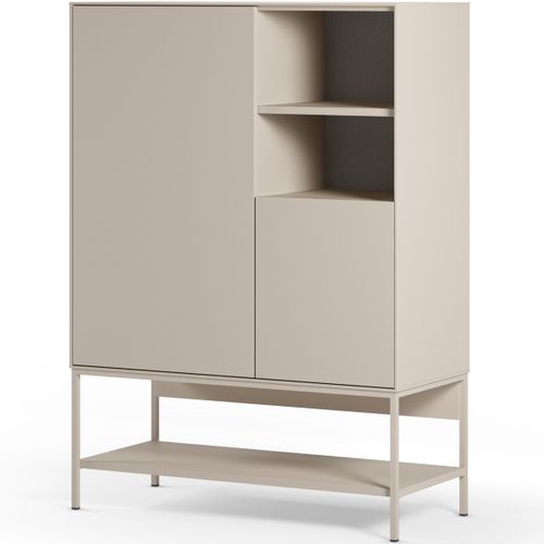 Buffet Haut 2 Portes 2 Niches Beige 90 Cm - Zara